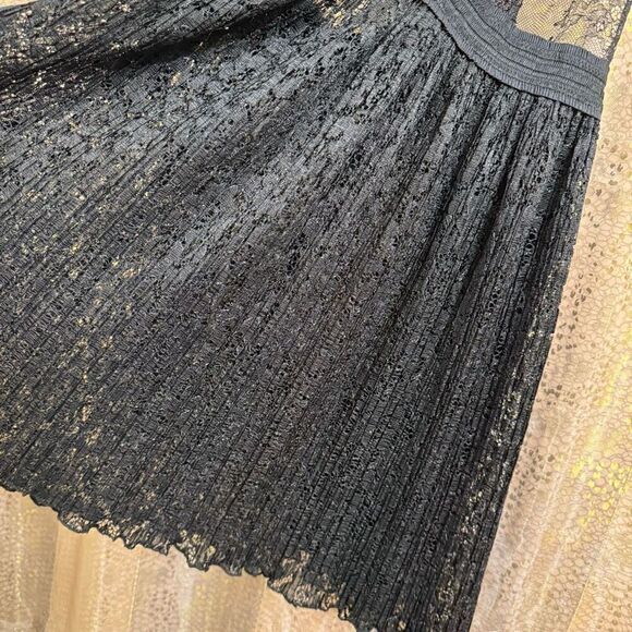 Victorias Secret Black Lace Goth Witchy Pleated Babydoll Nightie Med NWT - Picture 4 of 7